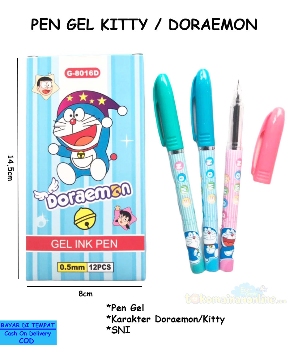 toko mainan online PEN GEL KITTY / DORAEMON G-8015/8016