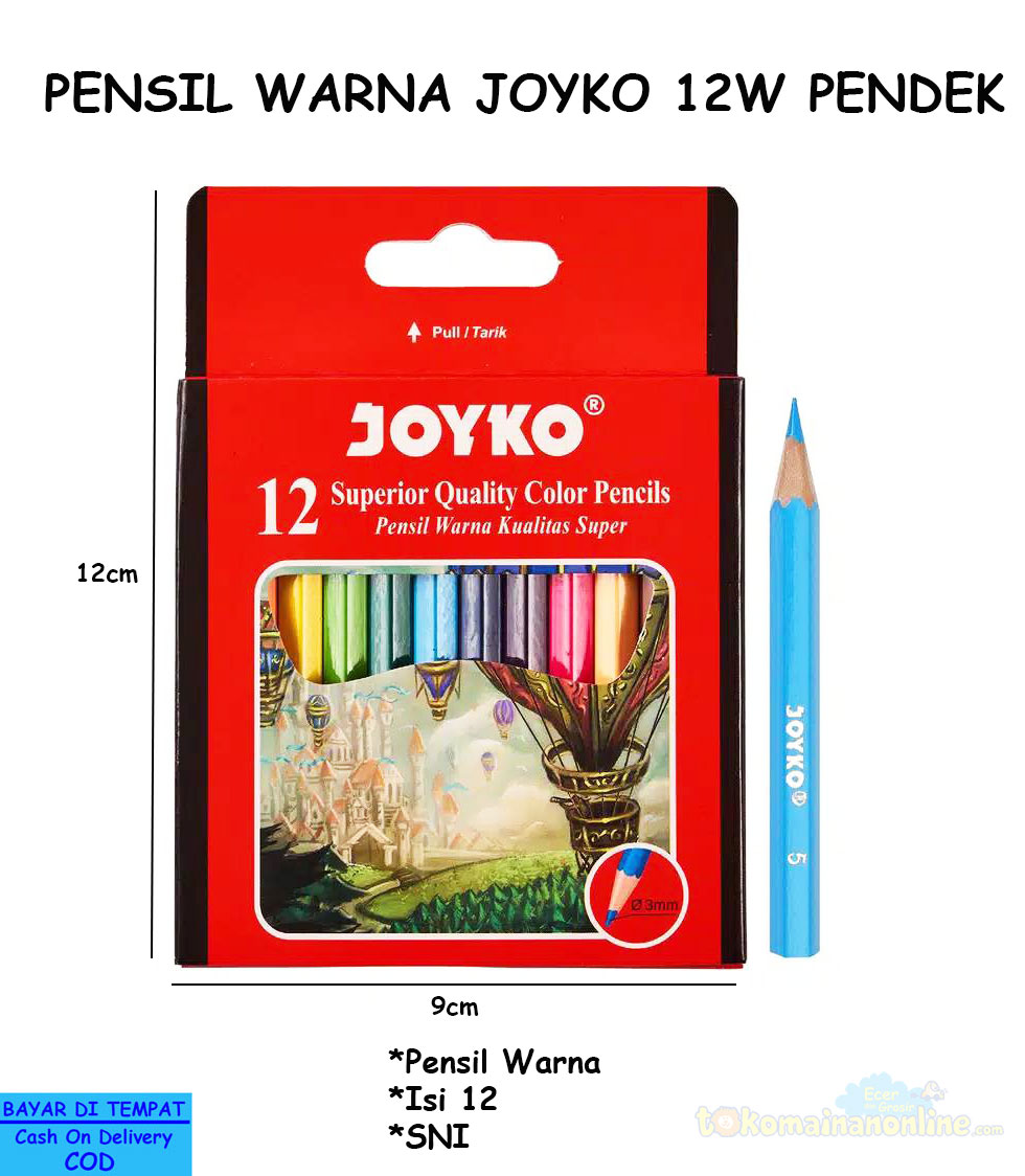 toko mainan online PENSIL WARNA JOYKO 12W PENDEK - CP-102