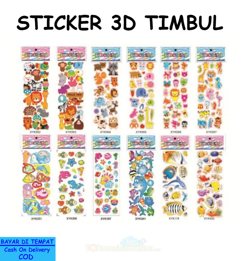 toko mainan online STICKER 3D TIMBUL