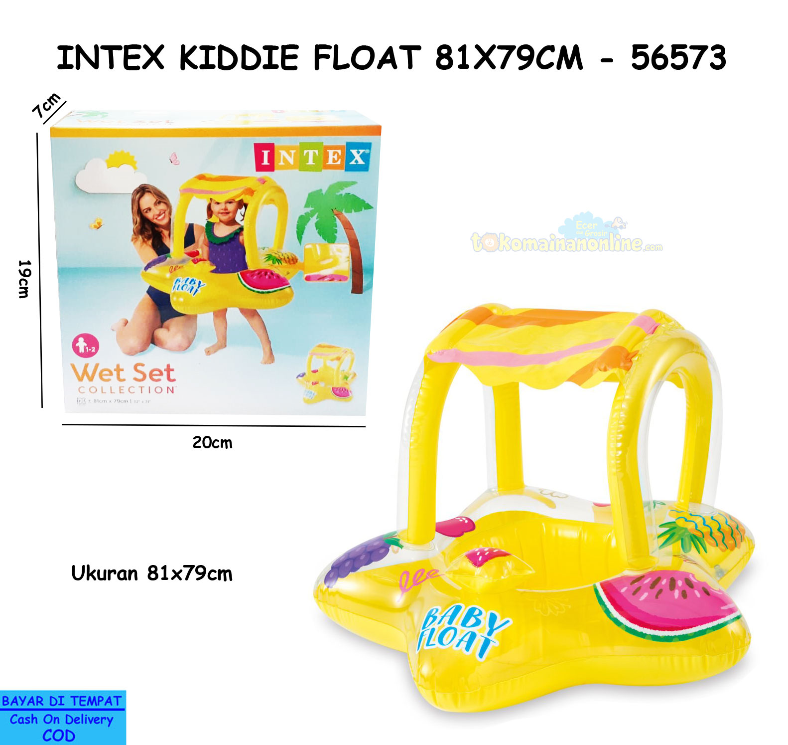 toko mainan online INTEX KIDDIE FLOAT 81X79CM - 56573